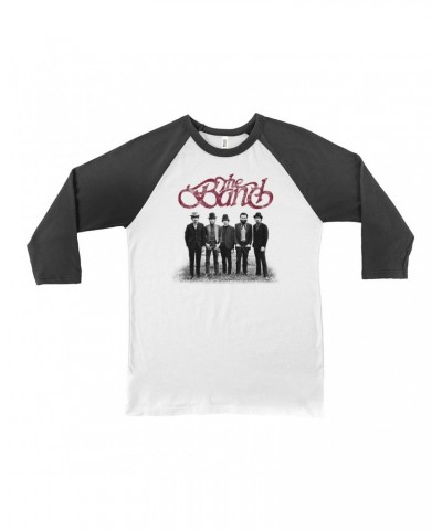 The Band 3/4 Sleeve Baseball Tee | Group Photo And Logo Distressed Shirt $13.78 Shirts