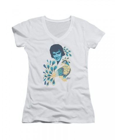Elvis Presley Junior's V-Neck Shirt | PEACOCK Junior's Tee $9.00 Shirts