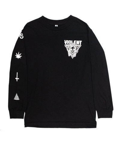 Violent Soho Blazin' Skull Long Sleeve (Black) $11.59 Shirts