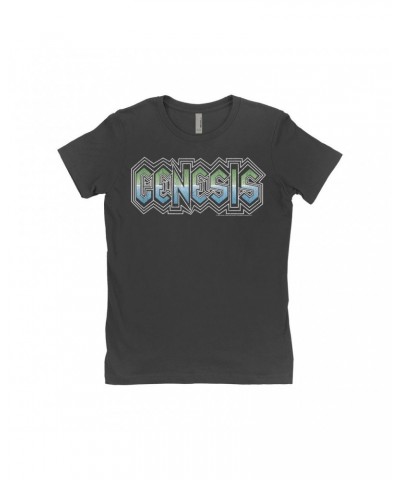 Genesis Ladies' Boyfriend T-Shirt | Retro Vintage Vibration Logo Distressed Shirt $10.73 Shirts