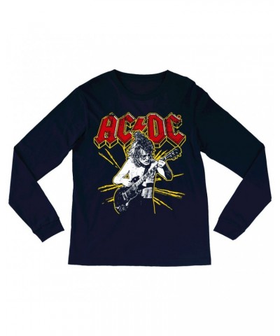 AC/DC Long Sleeve Shirt | Angus Red And Yellow Burst Shirt $9.58 Shirts